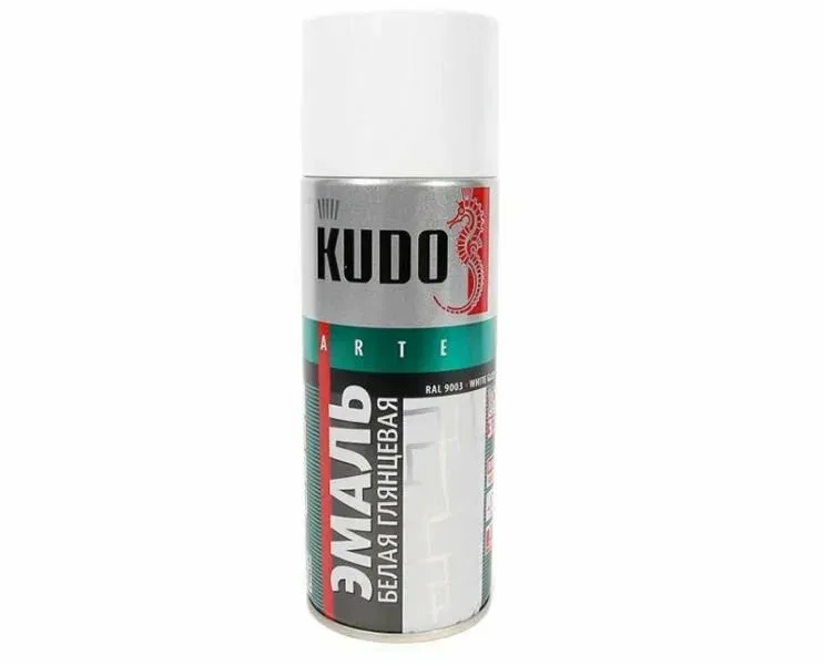 Краска аэрозоль Белая глянец 520мл KUDO