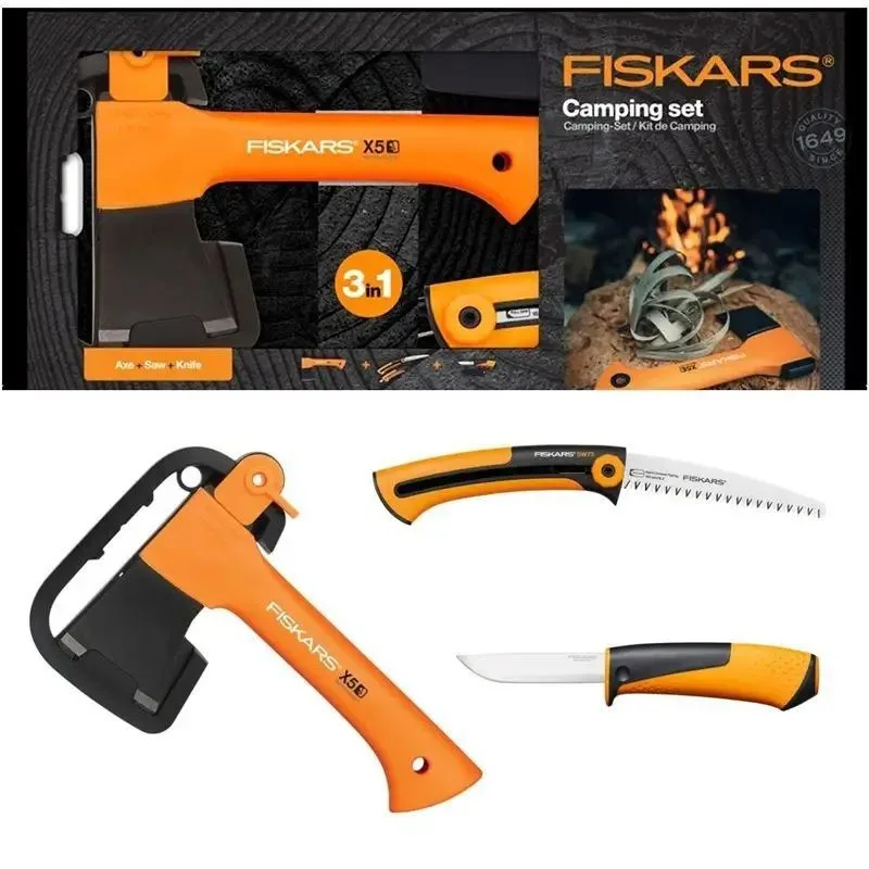 Туристический набор Fiskars: топор, пила и нож