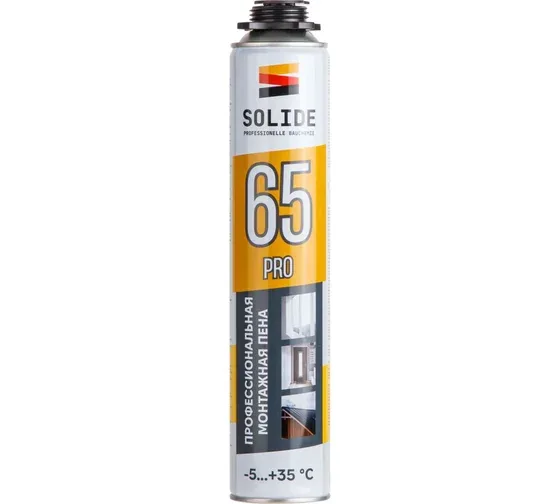 Пена монтажная профи всесезонная SOLIDE Pro 65 (750мл)