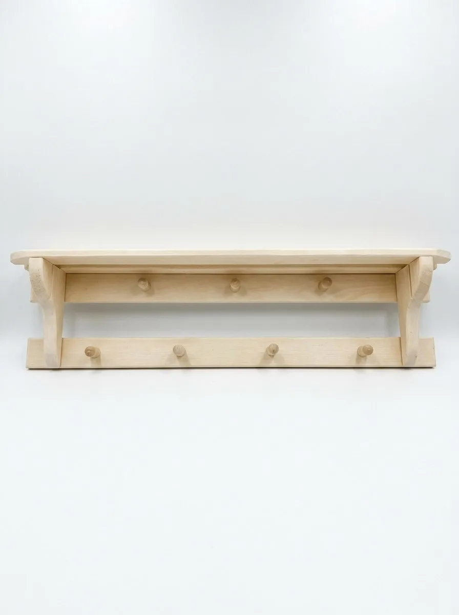 Вешалка-полка из осины, 1200 мм
