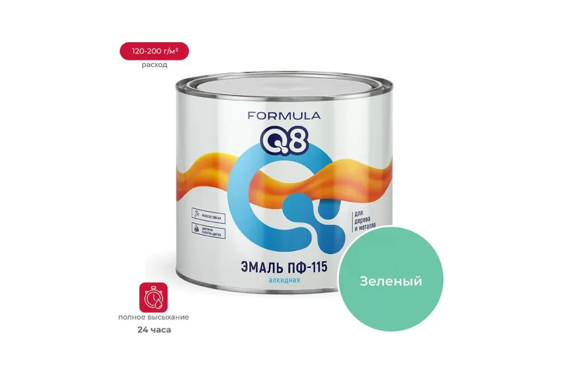 Эмаль ПФ-115 зеленая 1,9кг "Formula Q8"