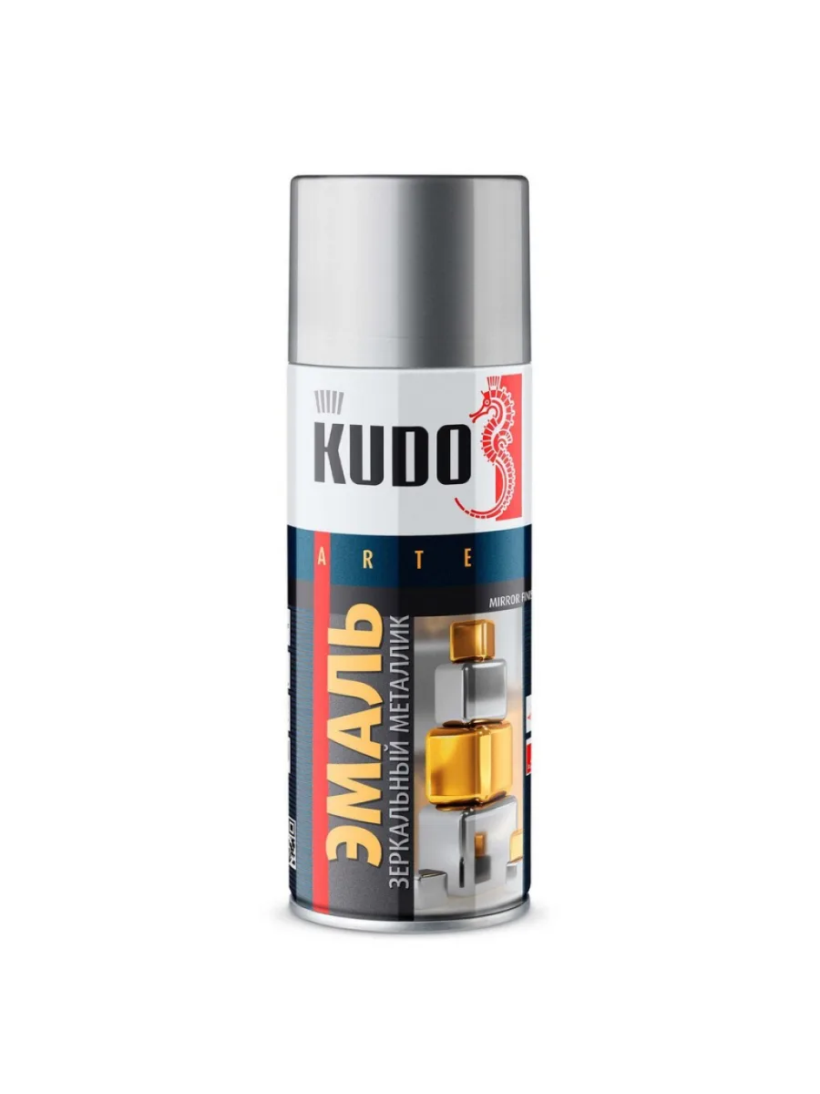 Краска аэрозоль Металлик хром 520мл KUDO