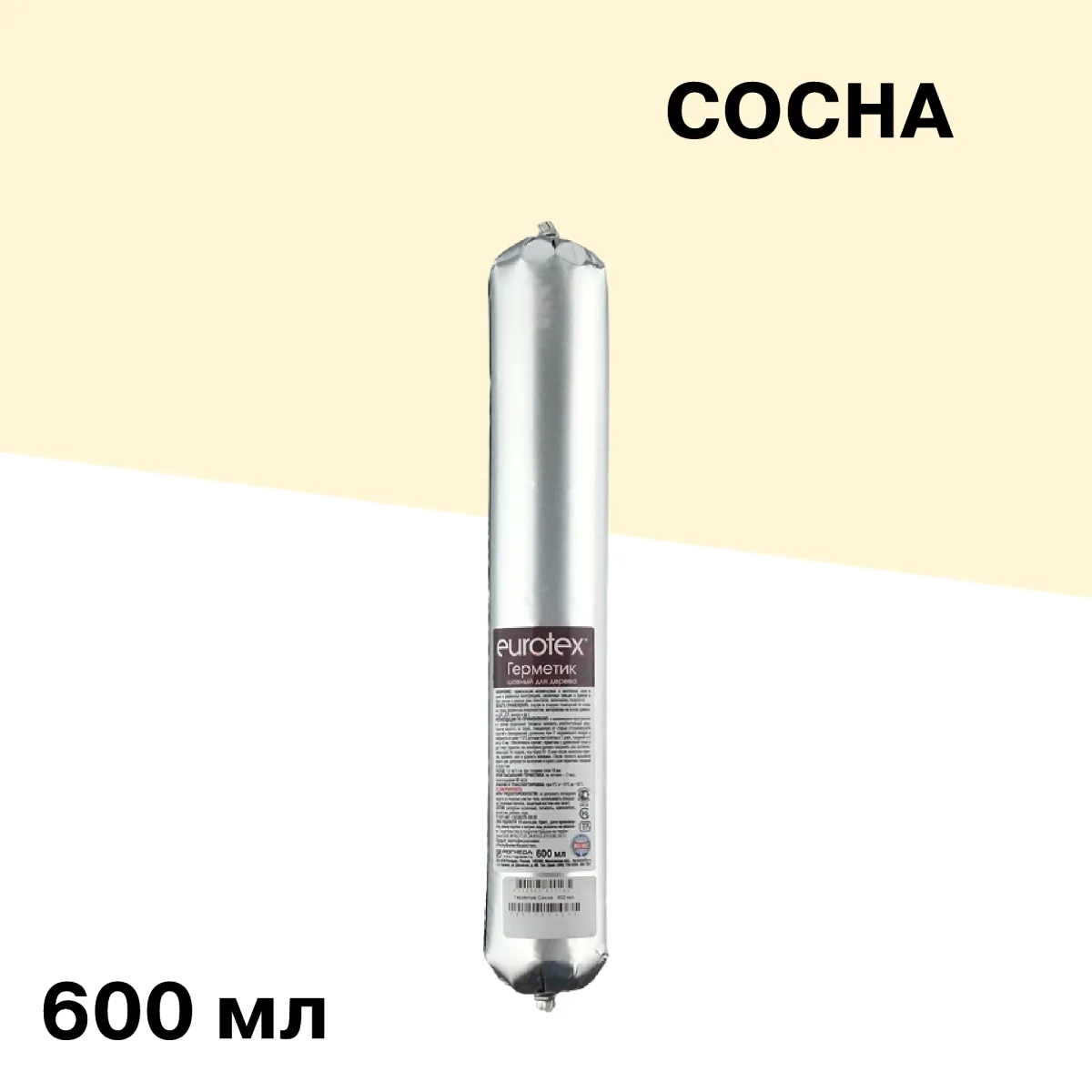 Герметик шовный для дерева сосна "Евротекс" 600мл